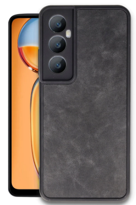 Newface Realme C65 Kılıf Aras Deri Kapak - Siyah resmi