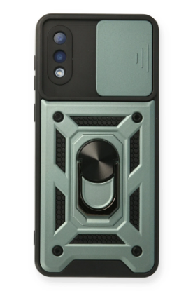 Newface Samsung Galaxy A02 Kılıf Pars Lens Yüzüklü Silikon - Yeşil resmi