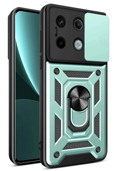Newface Xiaomi Redmi Note 13 Pro 4G Pars Lens Yüzüklü Silikon - Yeşil resmi