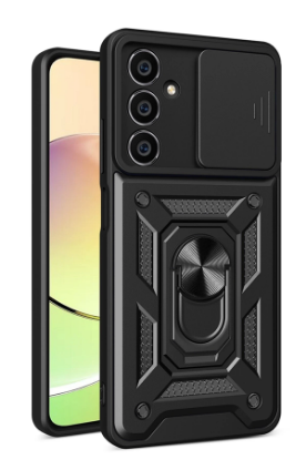 Newface Samsung Galaxy A15 4G Kılıf Pars Lens Yüzüklü Silikon - Siyah resmi