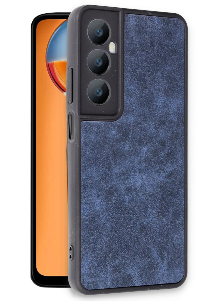 Newface Realme C65 Kılıf Aras Deri Kapak - Lacivert resmi