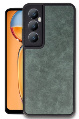 Newface Realme C65 Kılıf Aras Deri Kapak - Koyu Yeşil resmi