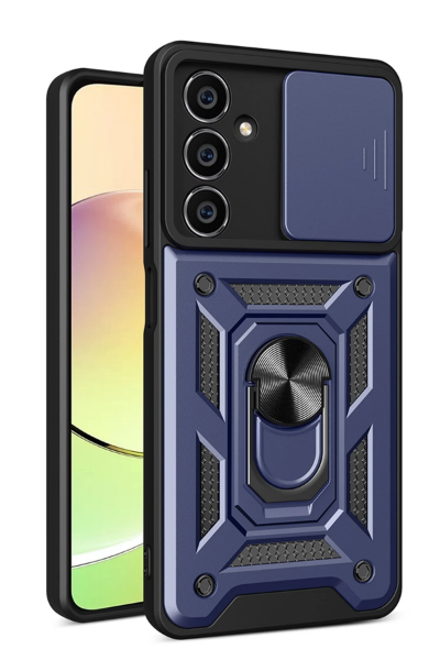 Newface Samsung Galaxy A25 5G Kılıf Pars Lens Yüzüklü Silikon - Lacivert resmi