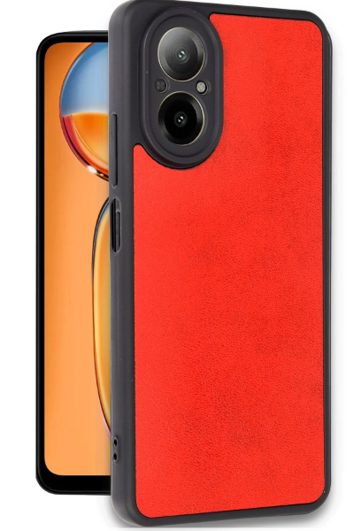 Newface Realme 12 Lite Kılıf Aras Deri Kapak - Kırmızı resmi