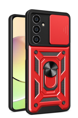 Newface Samsung Galaxy A35 5G Kılıf Pars Lens Yüzüklü Silikon - Kırmızı resmi