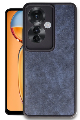 Newface Oppo Reno 11F Kılıf Aras Deri Kapak - Lacivert resmi