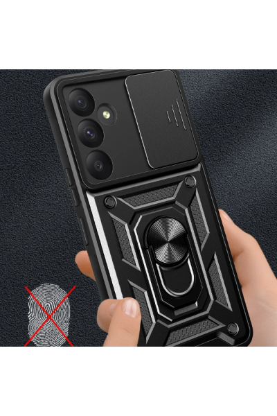 Newface Samsung Galaxy A55 5G Kılıf Pars Lens Yüzüklü Silikon - Kırmızı resmi