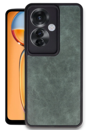 Newface Oppo Reno 11F Kılıf Aras Deri Kapak - Koyu Yeşil resmi