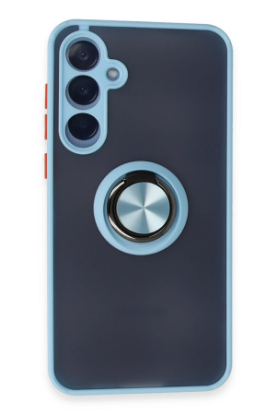 Newface Samsung Galaxy A15 4G Kılıf Montreal Yüzüklü Silikon Kapak - Buz Mavi resmi