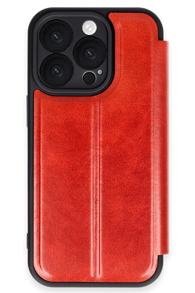 Newface iPhone 16 Pro Kılıf Flip Cover - Kırmızı resmi