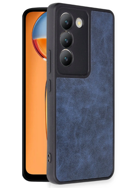 Newface Vivo V30 Lite 4G Kılıf Aras Deri Kapak - Lacivert resmi