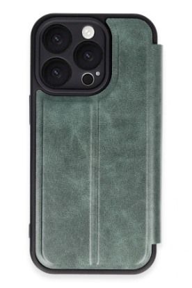 Newface iPhone 16 Pro Kılıf Flip Cover - Koyu Yeşil resmi
