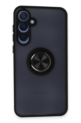 Newface Samsung Galaxy A25 5G Kılıf Montreal Yüzüklü Silikon Kapak - Siyah resmi