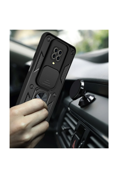 Newface Xiaomi Redmi Note 9 Pro Kılıf Pars Lens Yüzüklü Silikon - Yeşil resmi