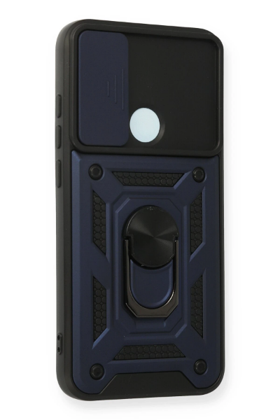 Newface Xiaomi Redmi Note 8 Kılıf Pars Lens Yüzüklü Silikon - Lacivert resmi