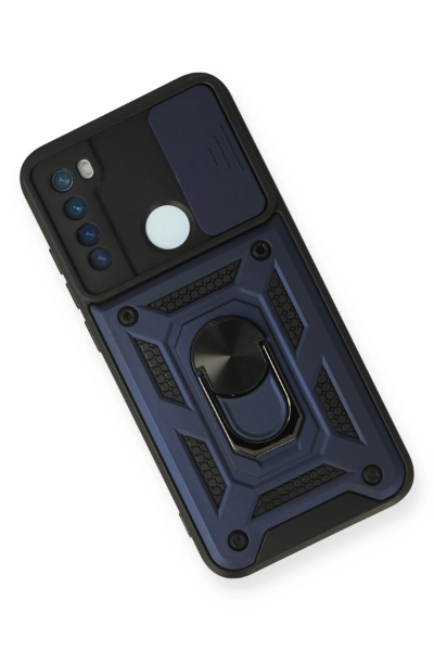Newface Xiaomi Redmi Note 8 Kılıf Pars Lens Yüzüklü Silikon - Lacivert resmi