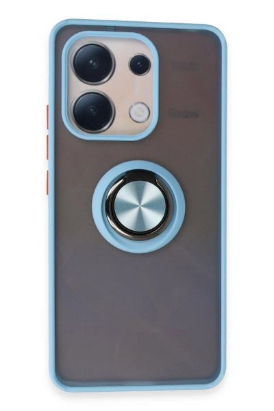 Newface Xiaomi Redmi Note 13 4G Kılıf Montreal Yüzüklü Silikon Kapak - Buz Mavi resmi