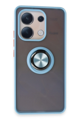 Newface Xiaomi Redmi Note 13 4G Kılıf Montreal Yüzüklü Silikon Kapak - Buz Mavi resmi