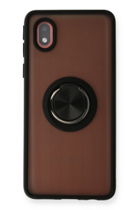 Newface Samsung Galaxy A01 Core Kılıf Montreal Yüzüklü Silikon Kapak - Siyah resmi