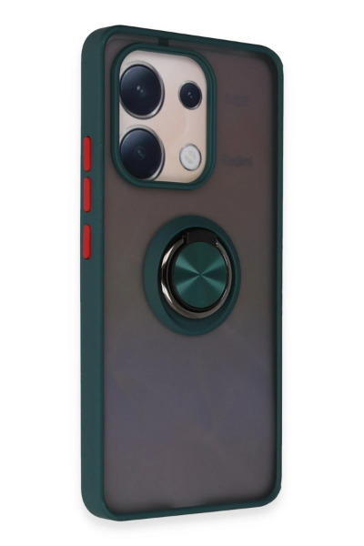 Newface Xiaomi Redmi Note 13 4G Kılıf Montreal Yüzüklü Silikon Kapak - Yeşil resmi