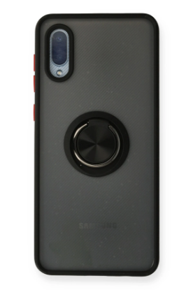 Newface Samsung Galaxy A02 Kılıf Montreal Yüzüklü Silikon Kapak - Siyah resmi
