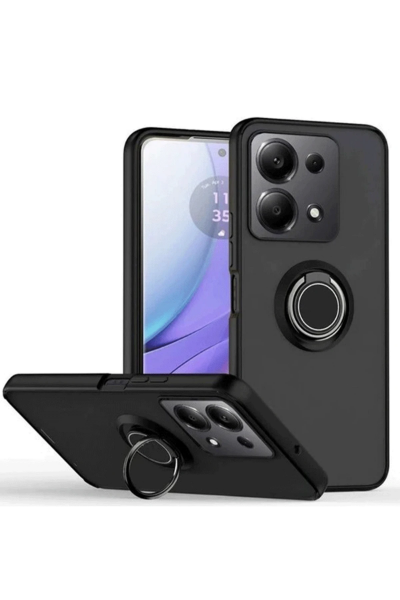 Newface Xiaomi Redmi Note 13 Pro 4G Montreal Yüzüklü Silikon Kapak - Siyah resmi