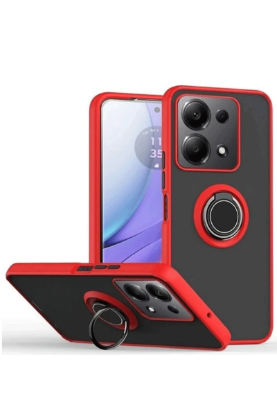 Newface Xiaomi Redmi Note 13 Pro 4G Montreal Yüzüklü Silikon Kapak - Kırmızı resmi