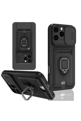 Newface iPhone 16 Pro Kılıf Zuma Kartvizitli Yüzüklü Silikon - Siyah resmi