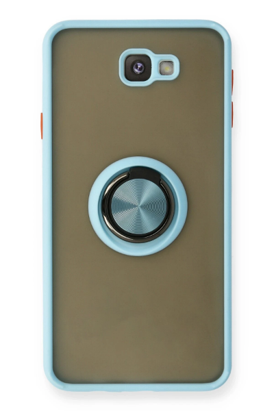 Newface Samsung Galaxy J7 Prime Kılıf Montreal Yüzüklü Silikon Kapak - Buz Mavi resmi