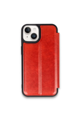 Newface iPhone 15 Kılıf Flip Cover - Kırmızı resmi