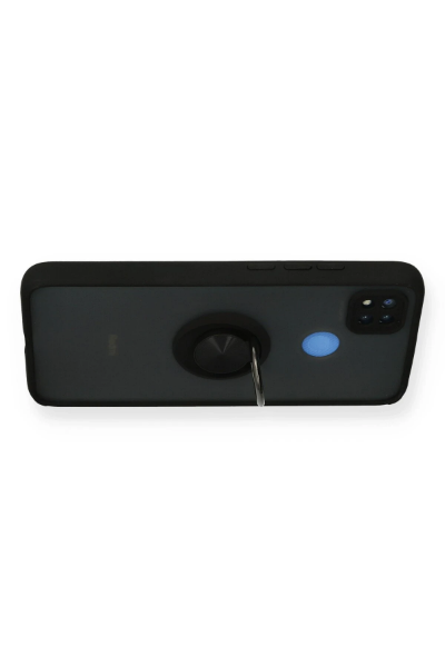 Newface Xiaomi Redmi 9C Kılıf Montreal Yüzüklü Silikon Kapak - Siyah resmi