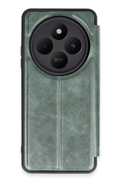 Newface Xiaomi Redmi 14C Kılıf Flip Cover - Koyu Yeşil resmi