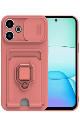 Newface Xiaomi Redmi 13 4G Kılıf Zuma Kartvizitli Yüzüklü Silikon - Pembe resmi