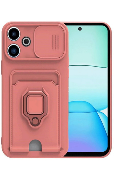 Newface Xiaomi Redmi 13 4G Kılıf Zuma Kartvizitli Yüzüklü Silikon - Pembe resmi