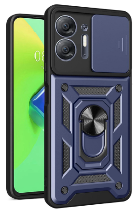 Newface İnfinix Hot 30 5G Kılıf Pars Lens Yüzüklü Silikon - Lacivert resmi