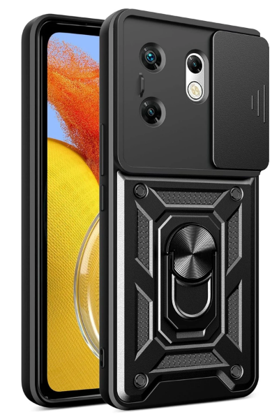 Newface İnfinix Zero 30 4G Kılıf Pars Lens Yüzüklü Silikon - Siyah resmi