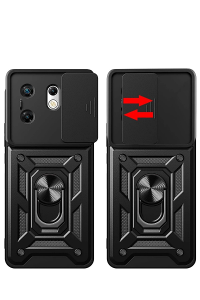 Newface İnfinix Zero 30 4G Kılıf Pars Lens Yüzüklü Silikon - Lacivert resmi