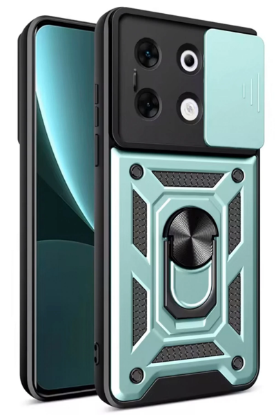 Newface İnfinix Zero 30 5G Kılıf Pars Lens Yüzüklü Silikon - Yeşil resmi