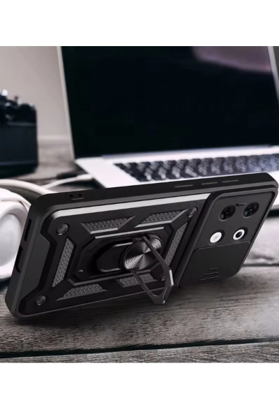 Newface İnfinix Zero 30 5G Kılıf Pars Lens Yüzüklü Silikon - Yeşil resmi