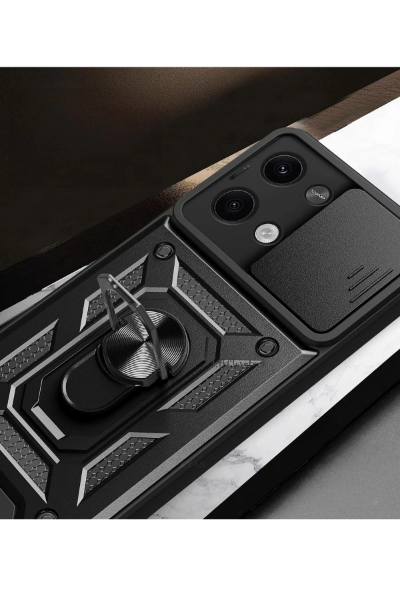 Newface Xiaomi Poco X6 Kılıf Pars Lens Yüzüklü Silikon - Kırmızı resmi