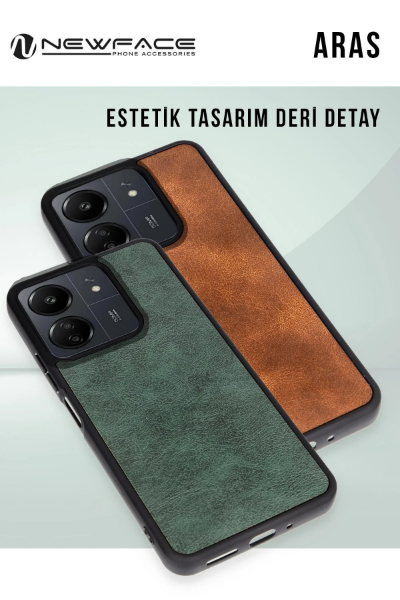Newface Samsung Galaxy A06 Kılıf Aras Deri Kapak - Siyah resmi