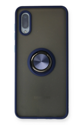 Newface Samsung Galaxy A02 Kılıf Montreal Yüzüklü Silikon Kapak - Lacivert resmi