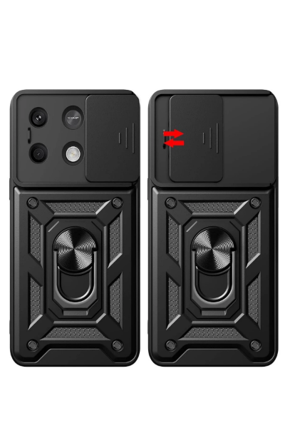Newface Xiaomi Poco X6 Pro Kılıf Pars Lens Yüzüklü Silikon - Kırmızı resmi
