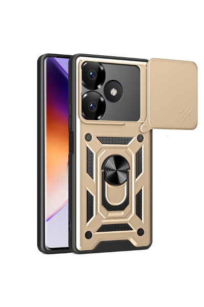 Newface Xiaomi Redmi 13 4G Kılıf Pars Lens Yüzüklü Silikon - Gold resmi