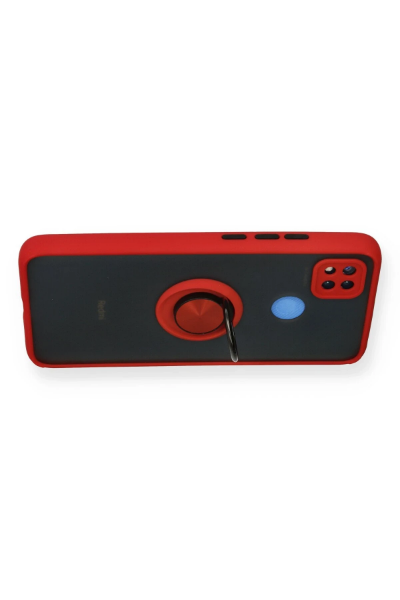 Newface Xiaomi Redmi 9C Kılıf Montreal Yüzüklü Silikon Kapak - Kırmızı resmi