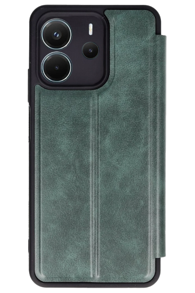 Newface Xiaomi Redmi Note 14 4G Kılıf Flip Cover - Koyu Yeşil resmi