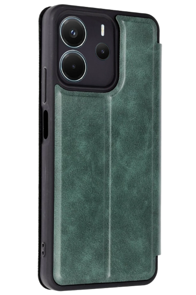 Newface Xiaomi Redmi Note 14 4G Kılıf Flip Cover - Koyu Yeşil resmi