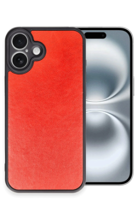 Newface iPhone 16 Plus Kılıf Aras Deri Kapak - Kırmızı resmi