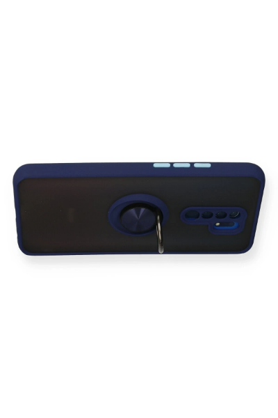 Newface Xiaomi Redmi 9 Kılıf Montreal Yüzüklü Silikon Kapak - Lacivert resmi