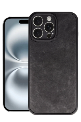 Newface iPhone 16 Pro Kılıf Aras Deri Kapak - Siyah resmi